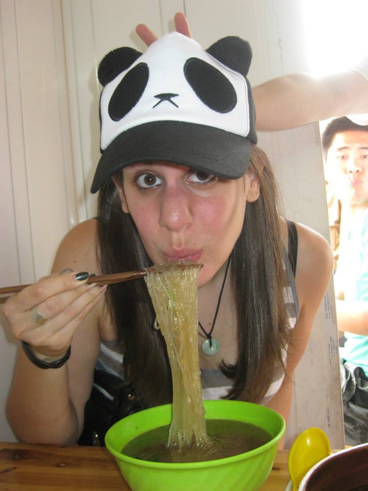 Eating a bowl of noodles in Nanjing, China that cost 7¥ (yuan): less than $1.50!  